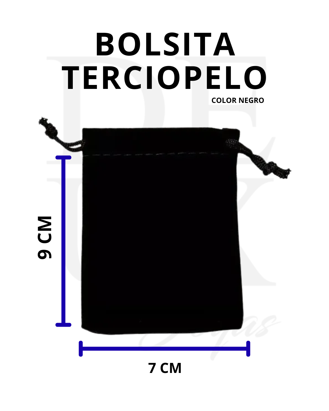 BOLSITA TERCIOPELO | UNIDAD | COLOR NEGRO | 7X9 CM
