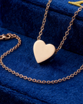 COLLAR MINI CORAZON TRANSVERSAL | COLOR ROSE GOLD | INCLUYE CADENA