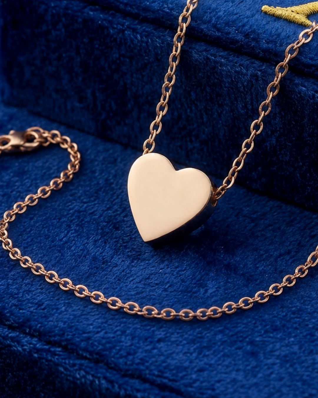 COLLAR MINI CORAZON TRANSVERSAL | COLOR ROSE GOLD | INCLUYE CADENA