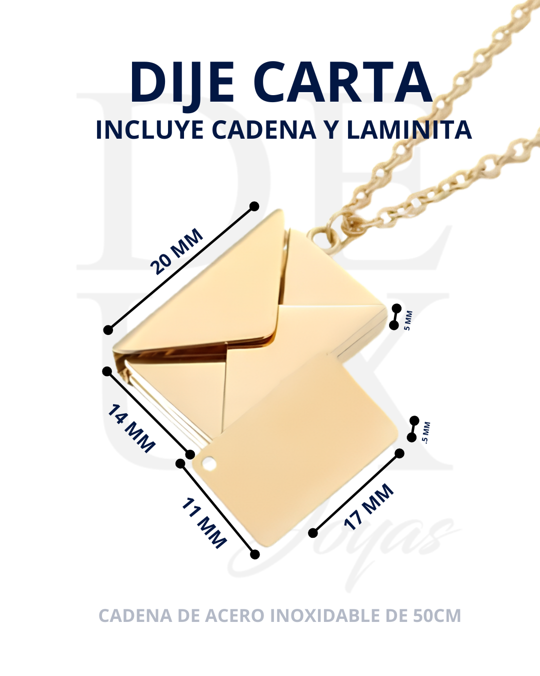 SOBRE CON CARTA SECRETA EXTRAIBLE | COLOR DORADO