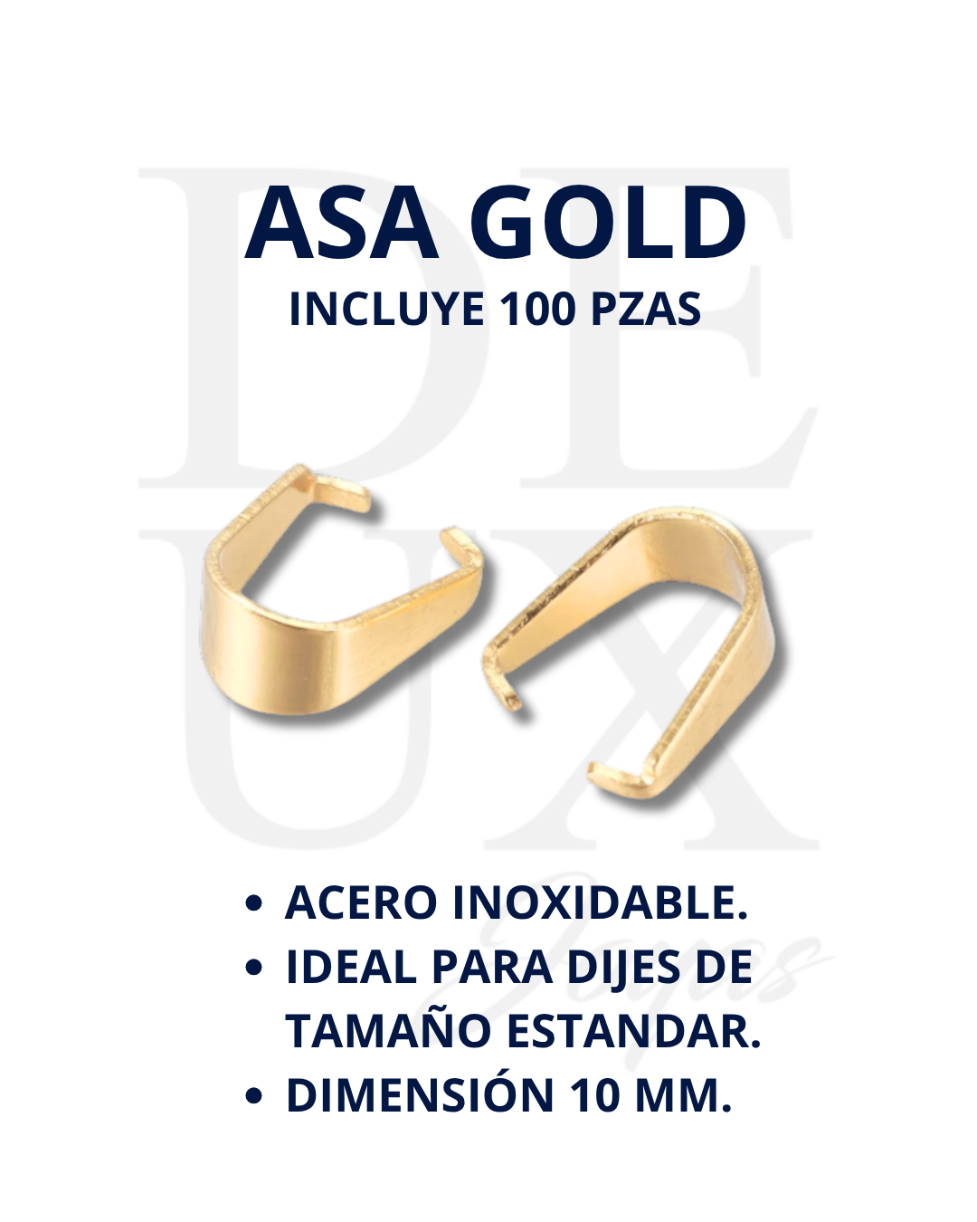 ASA DE PRESSION | COLOR DORADO | 100 UNIDADES