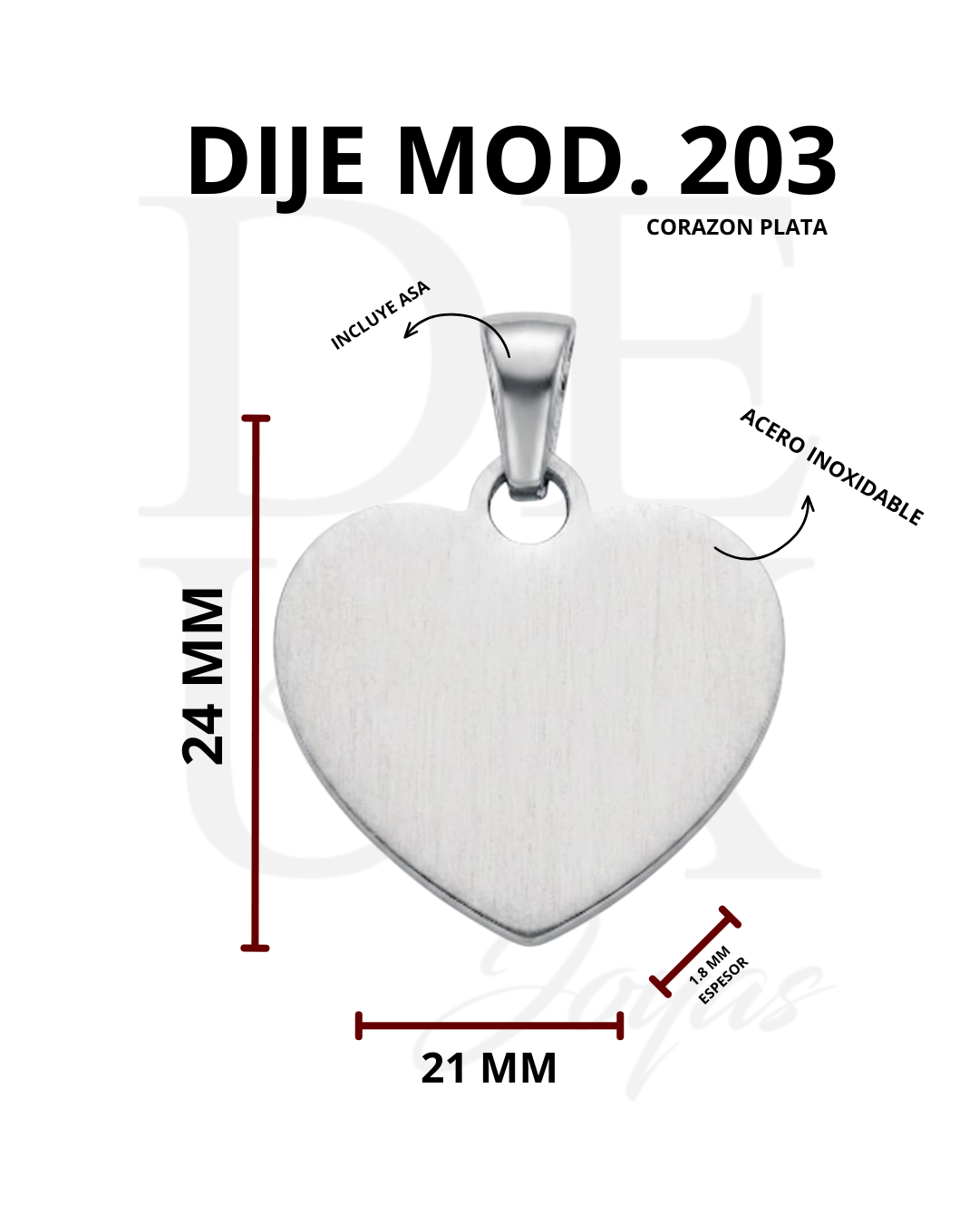 DIJE CORAZÓN MOD.203 - SILVER