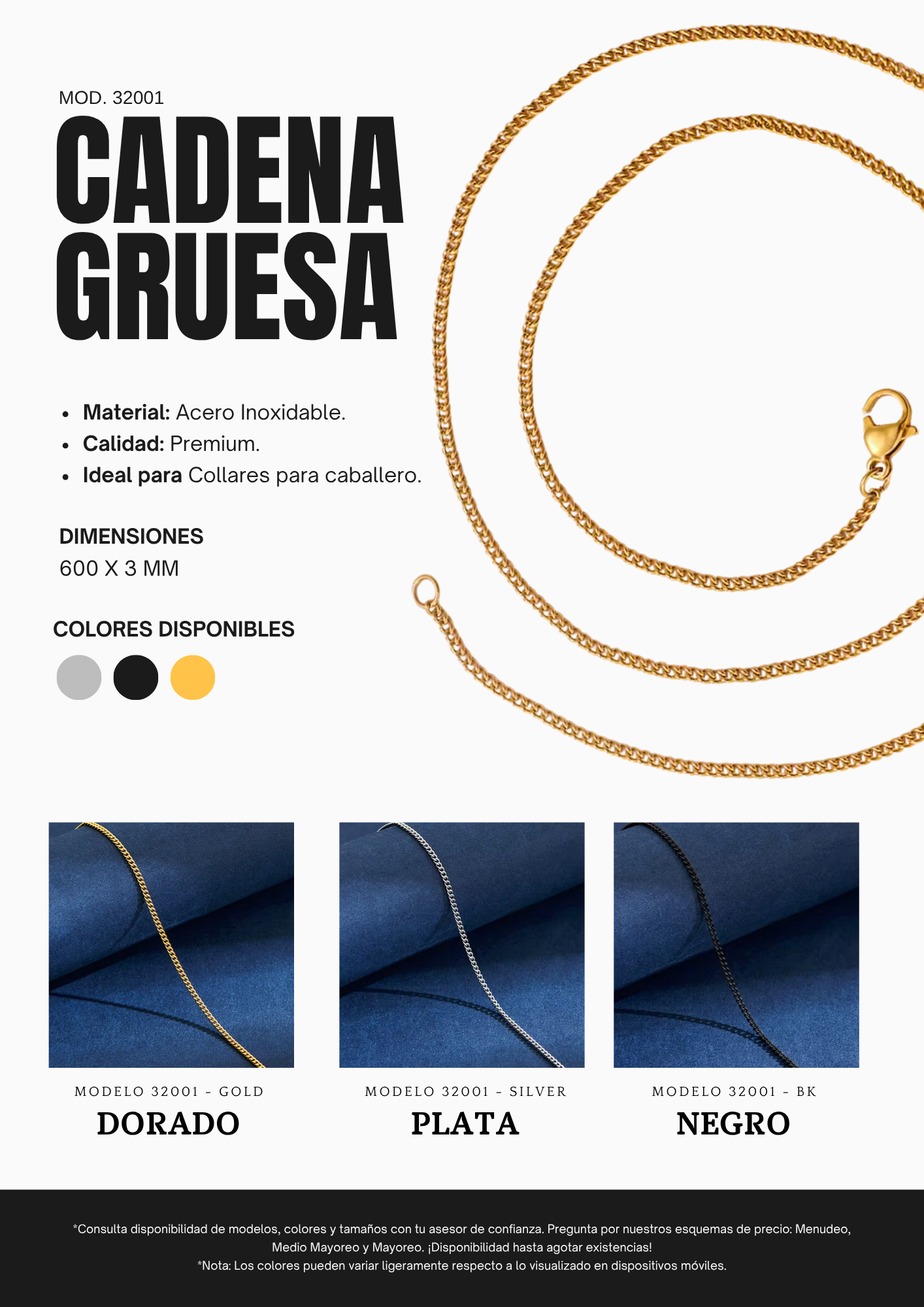 CADENA GRUESA 32001 - BLACK