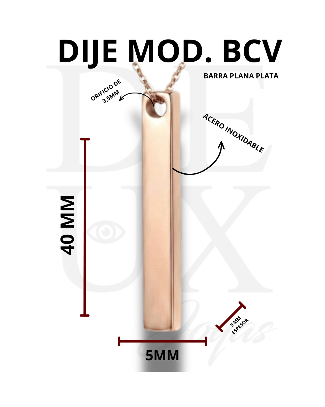 BARRA CUBICA VERTICAL - ROSE GOLD