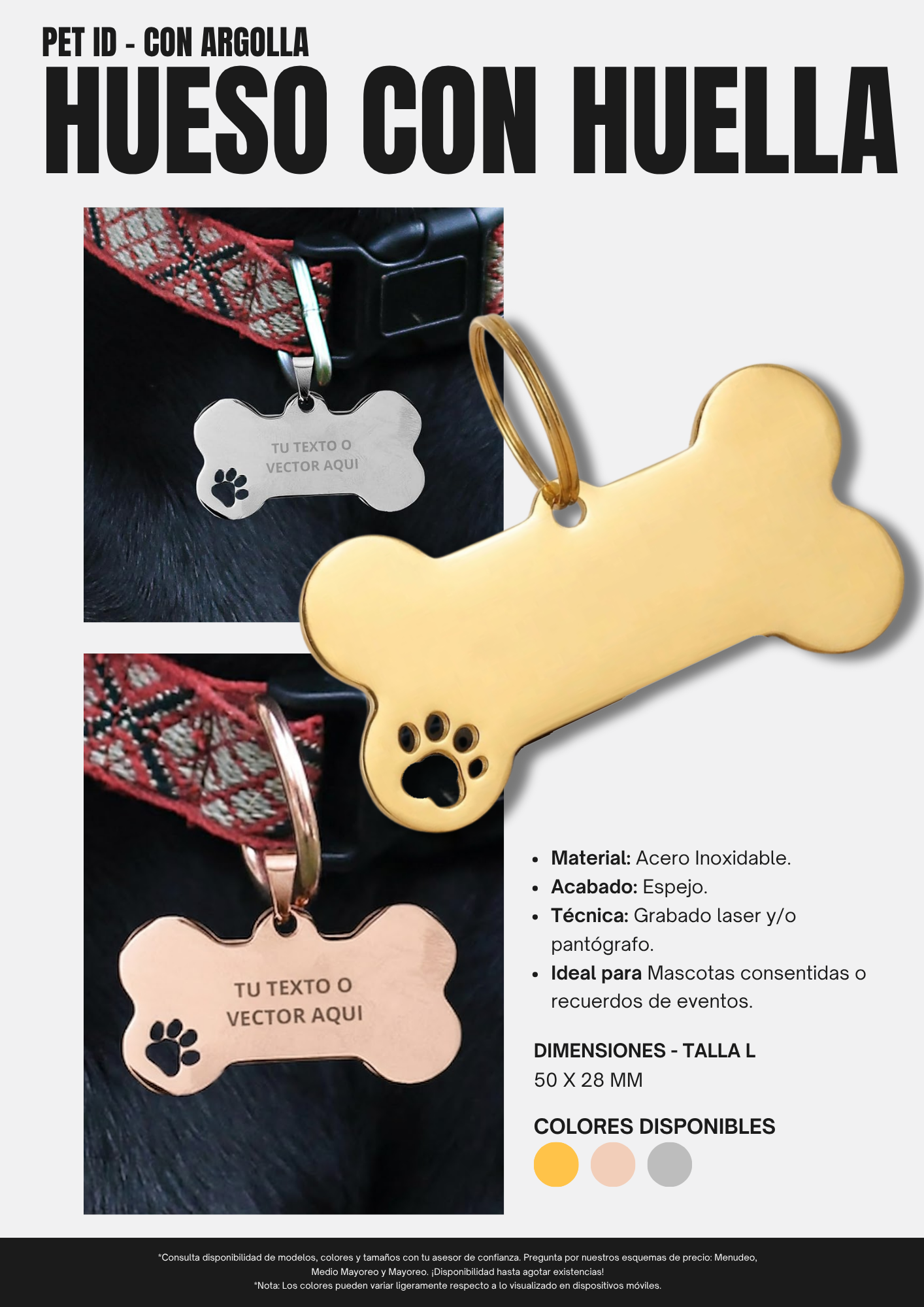 PLACA HUESO XL - SILVER