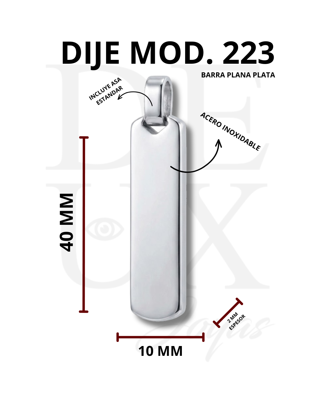 DIJE BARRA VERTICAL - SILVER