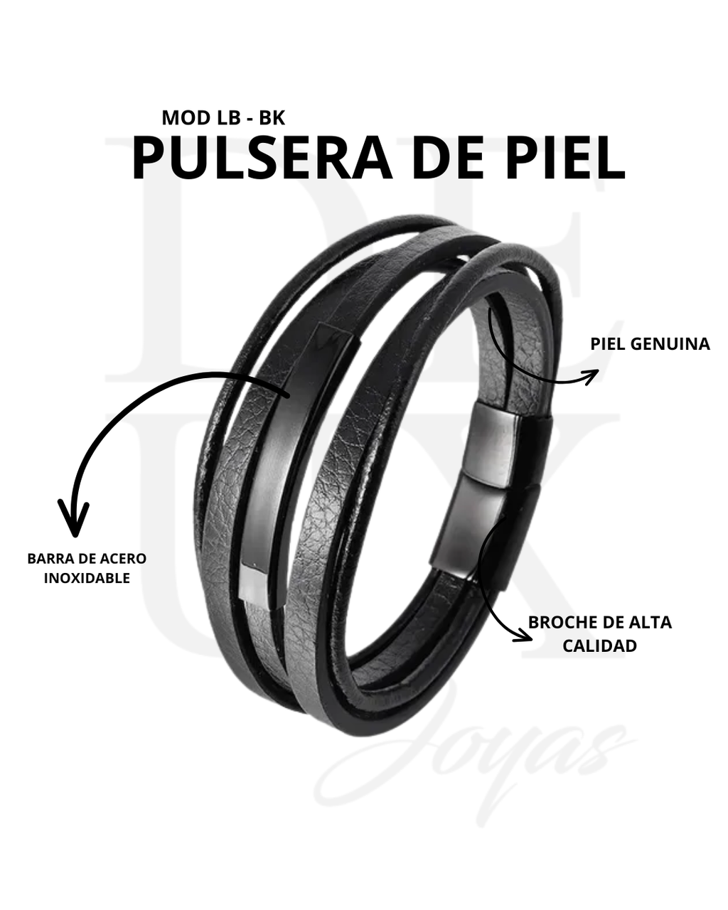 PULSERA DE PIEL - NEGRO