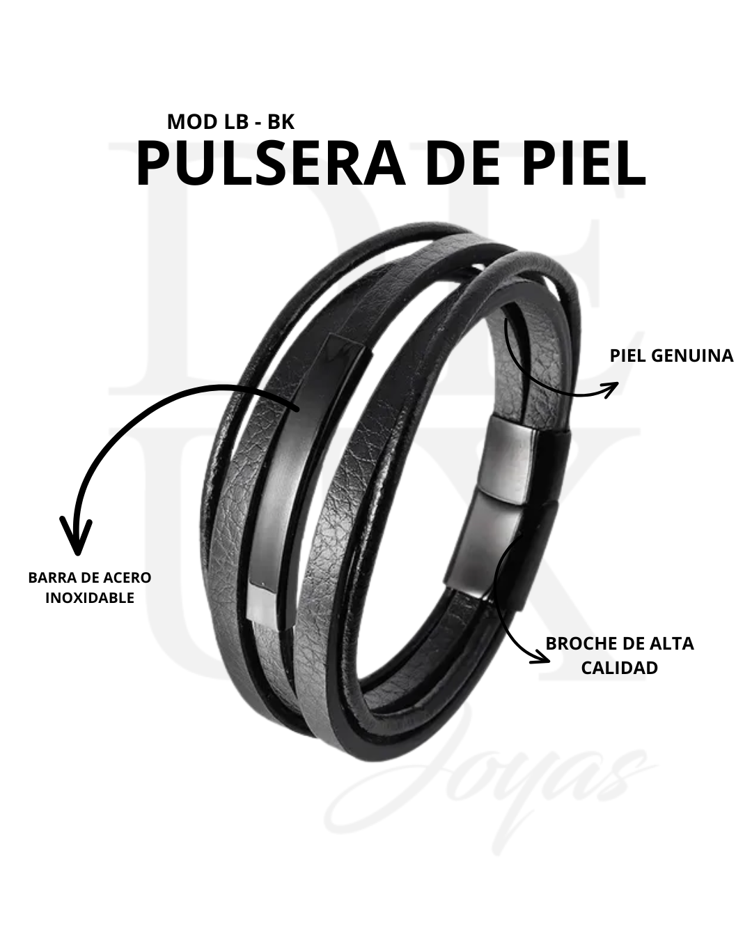 PULSERA DE PIEL - NEGRO