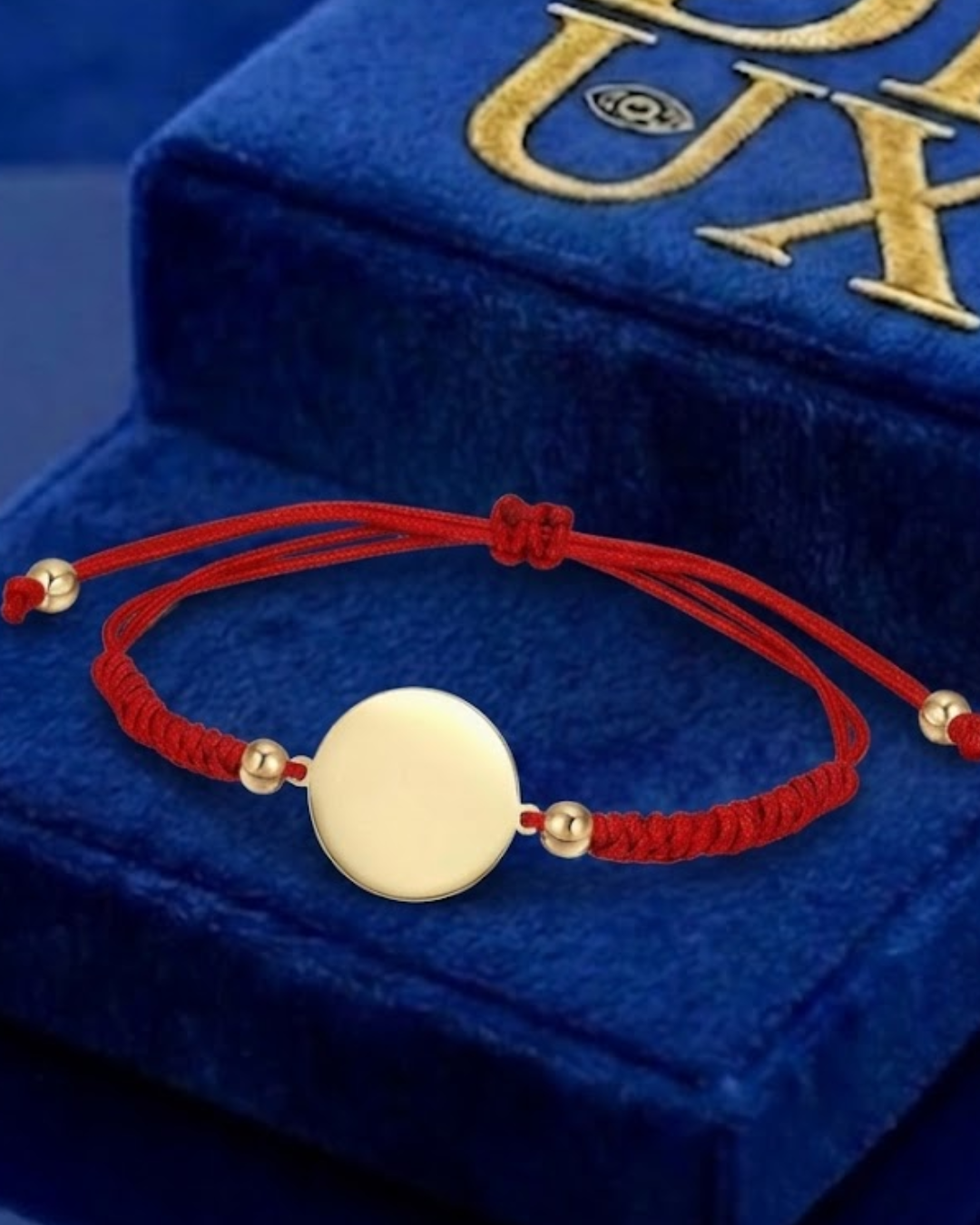 PULSERA CON MEDALLON - ROJO
